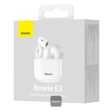 Bevielės ausinės - laisvų rankų įranga Baseus Bowie E8 baltos (white)